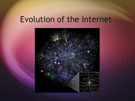 Evolution of the Internet. 1960s  U.S.Department of Defense - Cold War with communist countries - Fear of Nuclear War - Need for global communication.