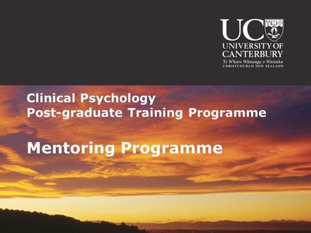 Clinical Psychology Post-graduate Training Programme Mentoring Programme.