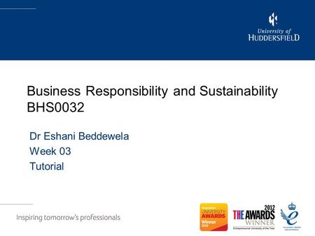 Business Responsibility and Sustainability BHS0032