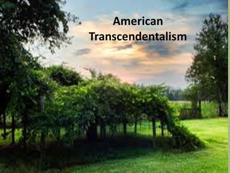 American Transcendentalism