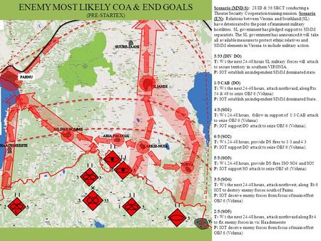 2 3 3 3 3 33 1 3 4 36 3 5 3 Scenario (MND-S): 28 ID & 56 SBCT conducting a Theater Security Cooperation training mission. Scenario (EN): Relations between.