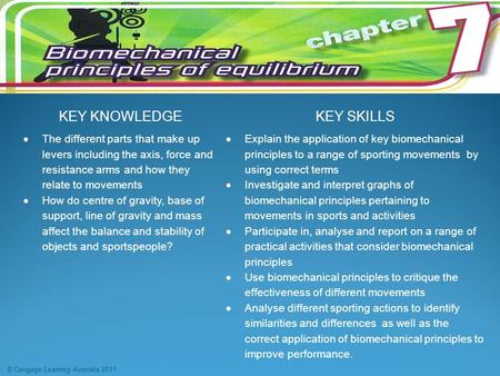 KEY KNOWLEDGEKEY SKILLS  The different parts that make up levers including the axis, force and resistance arms and how they relate to movements  How.