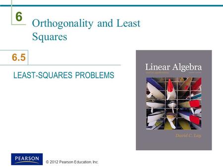 Orthogonality and Least Squares