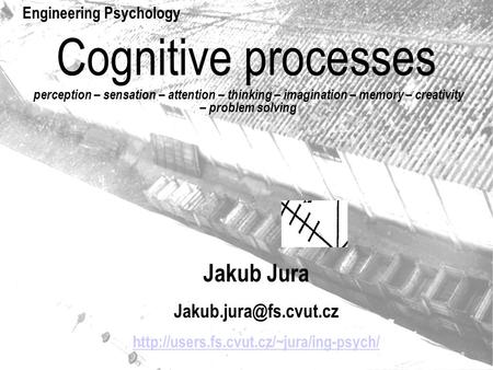 Cognitive processes perception – sensation – attention – thinking – imagination – memory – creativity – problem solving Jakub Jura