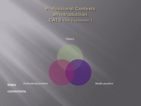 Theory Studio practice Professional practice Make connections.