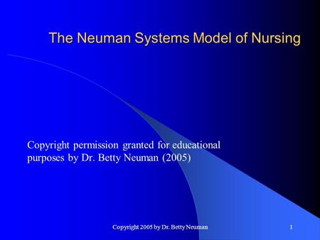 The Neuman Systems Model of Nursing