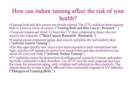 How can indoor tanning affect the risk of your health?