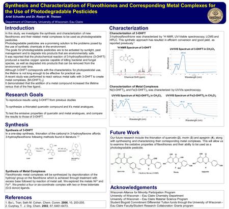 Characterization of 3-OHFT 3-hydroxyflavothione was characterized by 1 H NMR, UV-Visible spectroscopy, LCMS and HPLC. This synthetic approach has resulted.