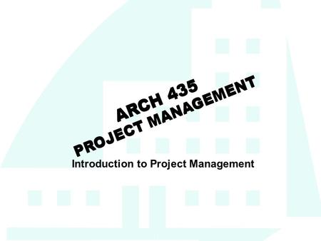 Introduction to Project Management