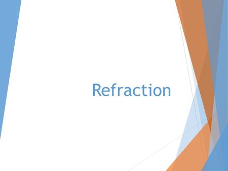 Refraction. Explore Angle of IncidenceAngle of Refraction 60° 50° 40° 30° 20° 10° 0°