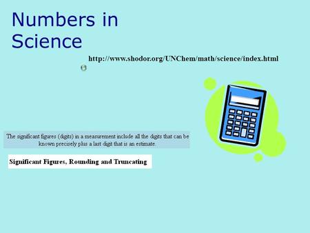 Numbers in Science.