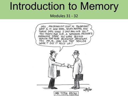 Introduction to Memory