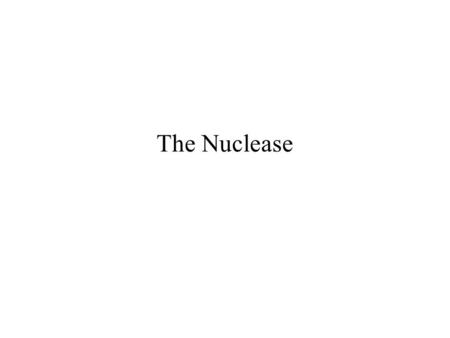 The Nuclease. BAL 31 Nuclease (Alteromonas espejiana BAL 31); (1-2)  Activity: Exonuclease/endonuclease  Substrate: ds DNA sequentially from both.