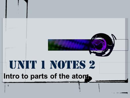 Intro to parts of the atom