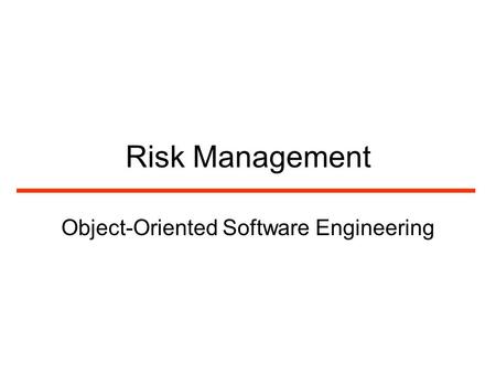 Object-Oriented Software Engineering