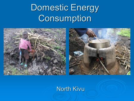 Domestic Energy Consumption North Kivu. Energy Production Charcoal production in Bulengo IDP Camp.