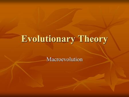 Evolutionary Theory Macroevolution. Tree of Life A phylogenetic tree of life constructed by computer analysis of cyochrome c molecules in the organisms.