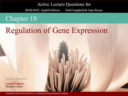 Regulation of Gene Expression