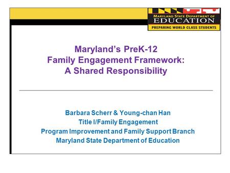 Barbara Scherr & Young-chan Han Title I/Family Engagement