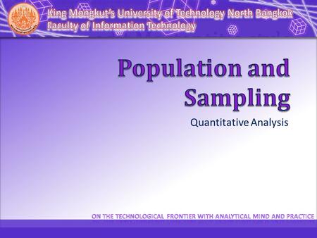 Population and Sampling