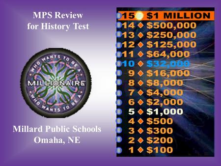 MPS Review for History Test Millard Public Schools Omaha, NE.