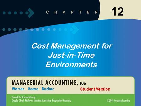 1-1 12-1 Click to edit Master title style Click to edit Master text styles –Second level Third level –Fourth level »Fifth level 10/19/20151 12 Cost Management.