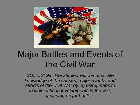 Major Battles and Events of the Civil War