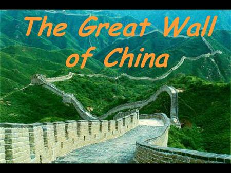 The Great Wall of China. The Great Wall of China is the world’s largest military structure. It was built as a defense to stop invaders from northern areas.