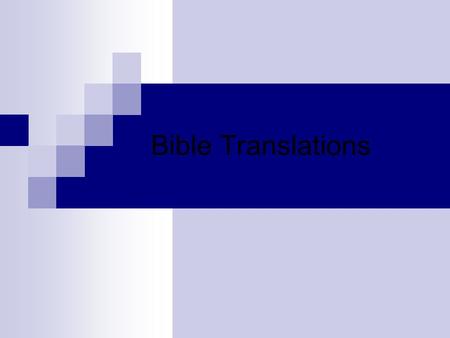 Bible Translations. Methods of Translation A mi me gusta comer pan. Word for Word:  To me me pleases to eat bread. Thought for Thought  I like bread.