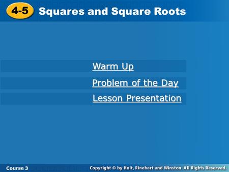 Squares and Square Roots