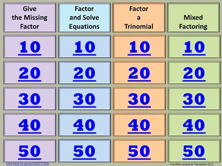 Give the Missing Factor Factor and Solve Equations Factor a Trinomial