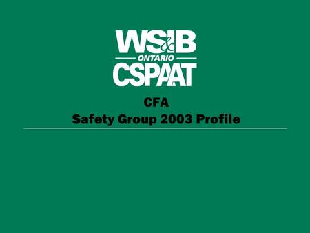 CFA Safety Group 2003 Profile. CFA- Safety Group 2003 Full-Time Equivalent Workers Instructions: These are embedded graphs. To edit a graph simply double-click.