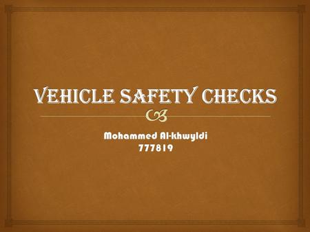 Mohammed Al-khwyldi 777819.  Introduction Safety is the condition of being protected against physical, social, political, emotional, educational or other.