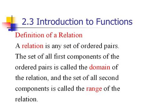 2.3 Introduction to Functions