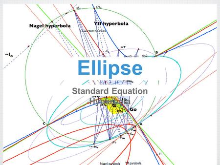 Ellipse Standard Equation Hyperbola. Writing equation of an Ellipse Example: write the standard form on an ellipse that has a vertex at (0,5) and co-vertex.