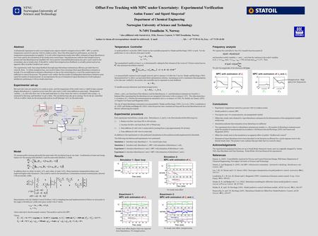 Temperature Controller A model predictive controller (MPC) based on the controller proposed by Muske and Rawlings (1993) is used. For the predictions we.