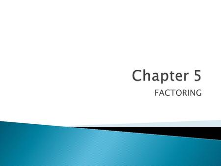 FACTORING. Factoring a Monomial From a Trinomial.