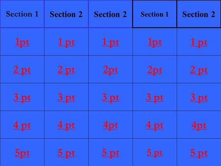 2 pt 3 pt 4 pt 5pt 1 pt 2 pt 3 pt 4 pt 5 pt 1 pt 2pt 3 pt 4pt 5 pt 1pt 2pt 3 pt 4 pt 5 pt 1 pt 2 pt 3 pt 4pt 5 pt 1pt Section 1 Section 2 Section 1 Section.