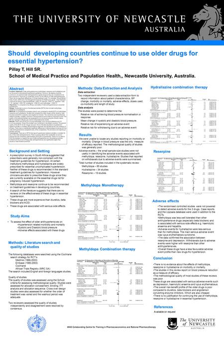 Should developing countries continue to use older drugs for essential hypertension? A prescription survey in South Africa suggested that prescribers were.