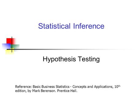 Statistical Inference