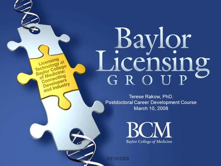 03/10/2008 Terese Rakow, PhD. Postdoctoral Career Development Course March 10, 2008.