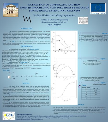 EXTRACTION OF COPPER, ZINC AND IRON FROM HYDROCHLORIC ACID SOLUTIONS BY MEANS OF BIFUNCTIONAL EXTRACTANT KELEX 100 Svetlana Zhivkova and George Kyuchoukov.