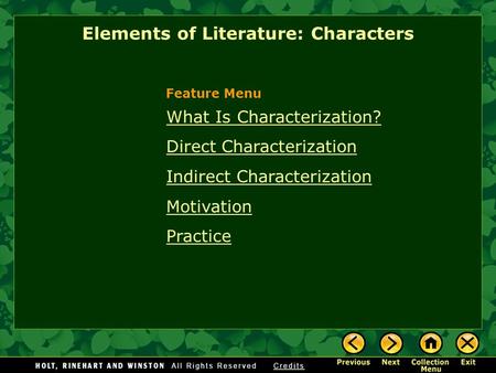 Elements of Literature: Characters