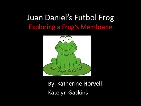 Juan Daniel’s Futbol Frog Exploring a Frog’s Membrane