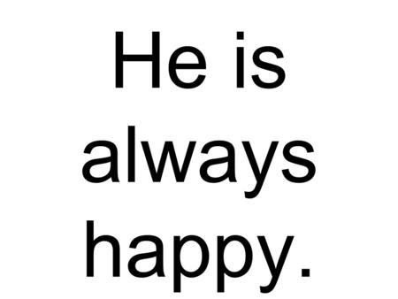 He is always happy.. We wish for a sunny day. Pam saw nothing go by.