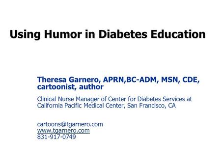 Using Humor in Diabetes Education