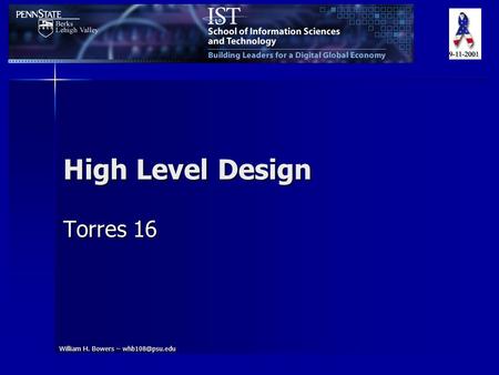 William H. Bowers – High Level Design Torres 16.