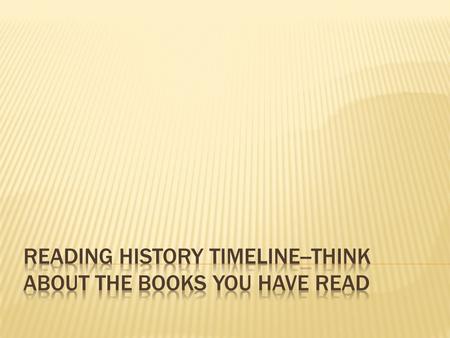  What is the first book that you can remember?  What is the first book you read all by yourself?  What was the first series you read?  What was the.