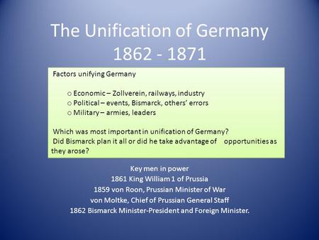 The Unification of Germany