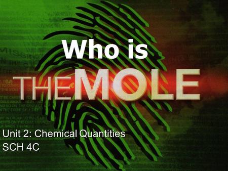 Unit 2: Chemical Quantities SCH 4C. The Chemist’s Dozen  How many in a couple?  How many in a few?  How many in a dozen?  How many in a ream? 2 3.